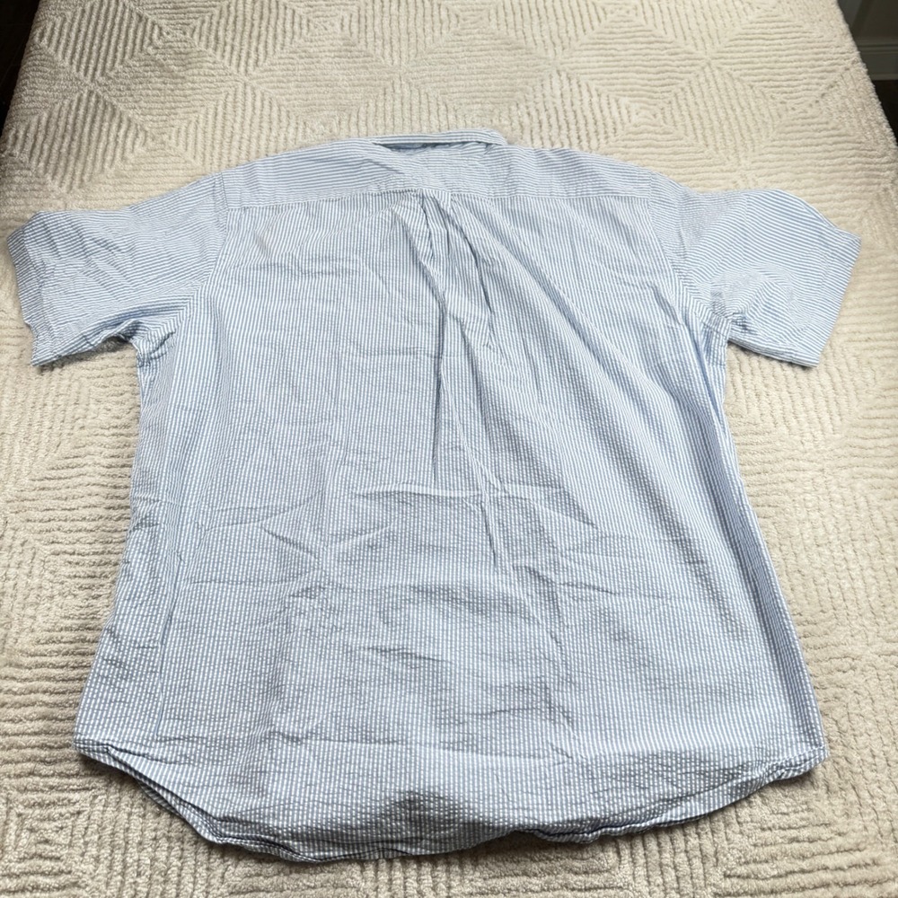 Ralph Lauren Button Down Mens 2XLT Seersucker Short Sleeve Resort Cruise Preppy - Picture 2 of 12